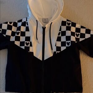 Black & White Checkerboard Mickey Zip Hoodie